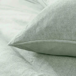 douceur d'intu017drieur Housse de couette et deux taies d'oreiller coton (260 x 240 cm) Meline Vert sauge