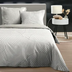 STOF Housse de couette et deux taies d'oreiller en coton (240 x 220 cm) Tory Écru Ecru Sale
