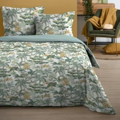STOF Housse de couette et deux taies coton (240 x 220 cm) Mafate e Vert Sale