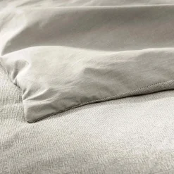 douceur d'intu017drieur Housse de couette et deux taies d'oreiller coton (240 x 220 cm) Meline Gris Anthracite Sale