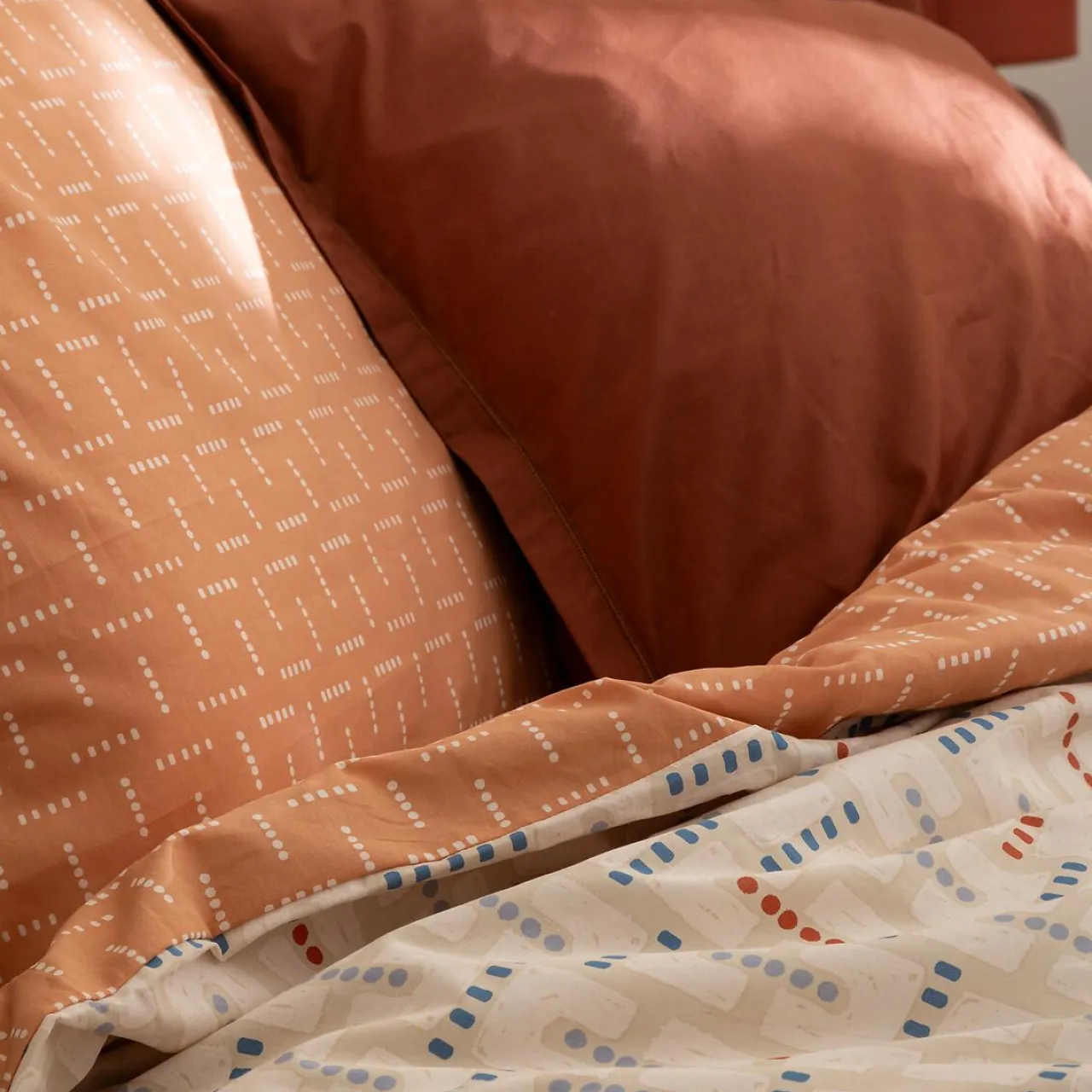 Atmosphera, cru017dateur d'intu017drieur Housse de couette et deux taies coton (240 x 220 cm) Posei Multicolore Online