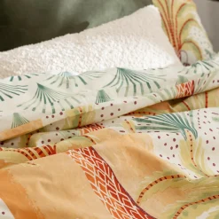Atmosphera, cru017dateur d'intu017drieur Housse de couette et deux taies percale de coton (240 x 220 cm) Janice Multicolore Outlet