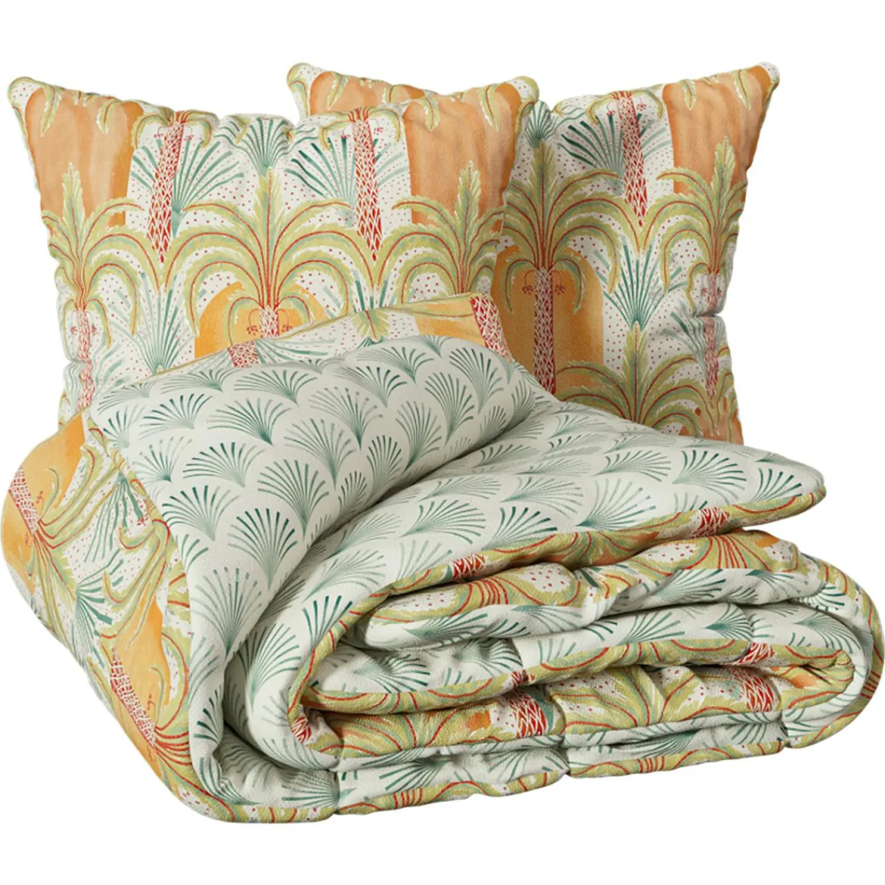 Atmosphera, cru017dateur d'intu017drieur Housse de couette et deux taies percale de coton (240 x 220 cm) Janice Multicolore Outlet