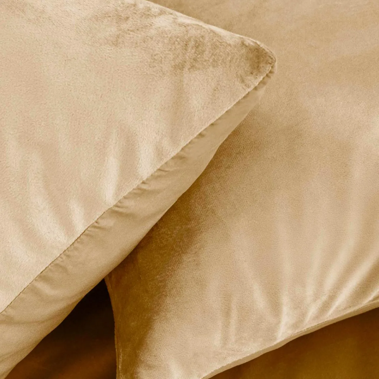 douceur d'intu017drieur Housse de couette et deux taies d'oreiller velours (240 x 220 cm) Velina sable Beige Online