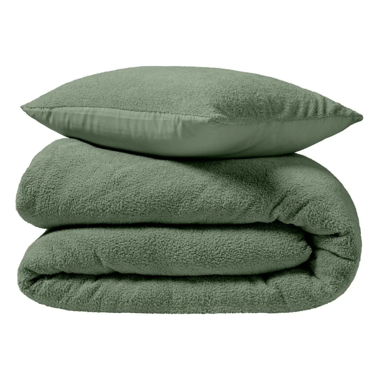 douceur d'intu017drieur Housse de couette et deux taies d'oreiller bouclette (240 x 220 cm) Helena cédre Vert New