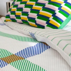 Atmosphera, cru017dateur d'intu017drieur Housse de couette et deux taies coton (240 x 220 cm) Ritchi Multicolore Hot