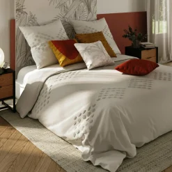 ATMOSPHERA Housse de couette et deux taies coton lavé (260 x 240 cm) Moura Ecru Outlet