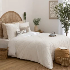 Atmosphera, cru017dateur d'intu017drieur Housse de couette et deux taies microfibre (260 x 240 cm) Edie he Blanc Online