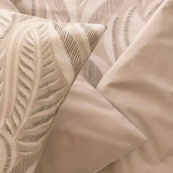 ATMOSPHERA Housse de couette et deux taies coton (240 x 220 cm) Nalh Beige New