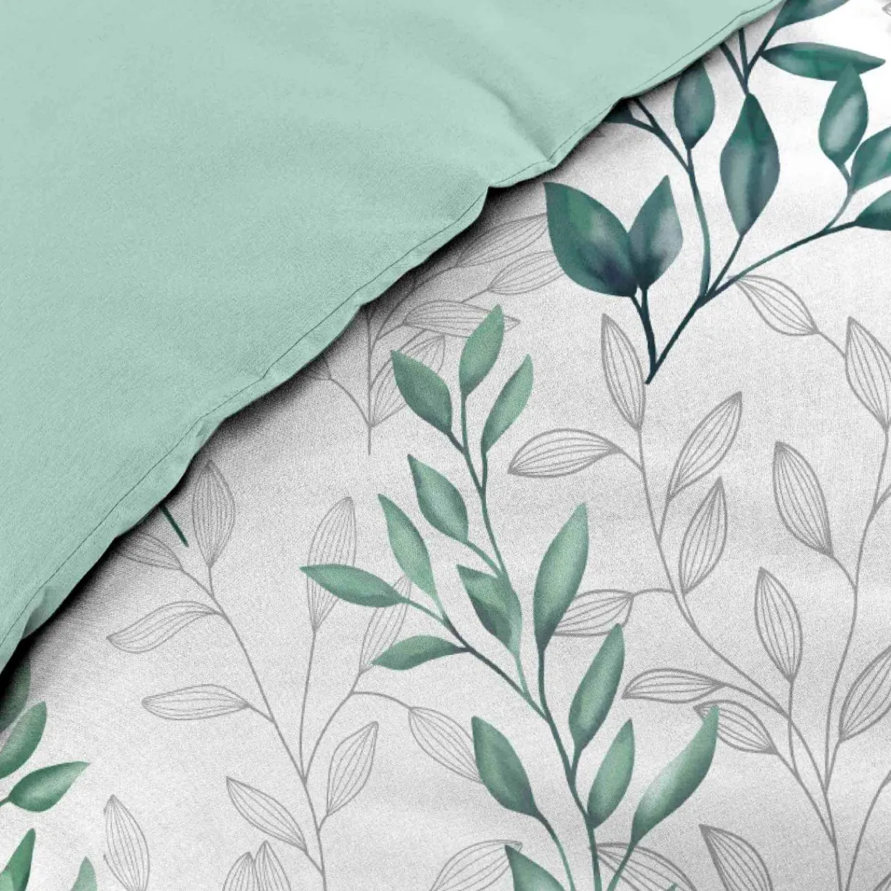 douceur d'intu017drieur Housse de couette et deux taies d'oreiller percale de coton (260 x 240 cm) Wendy e Vert