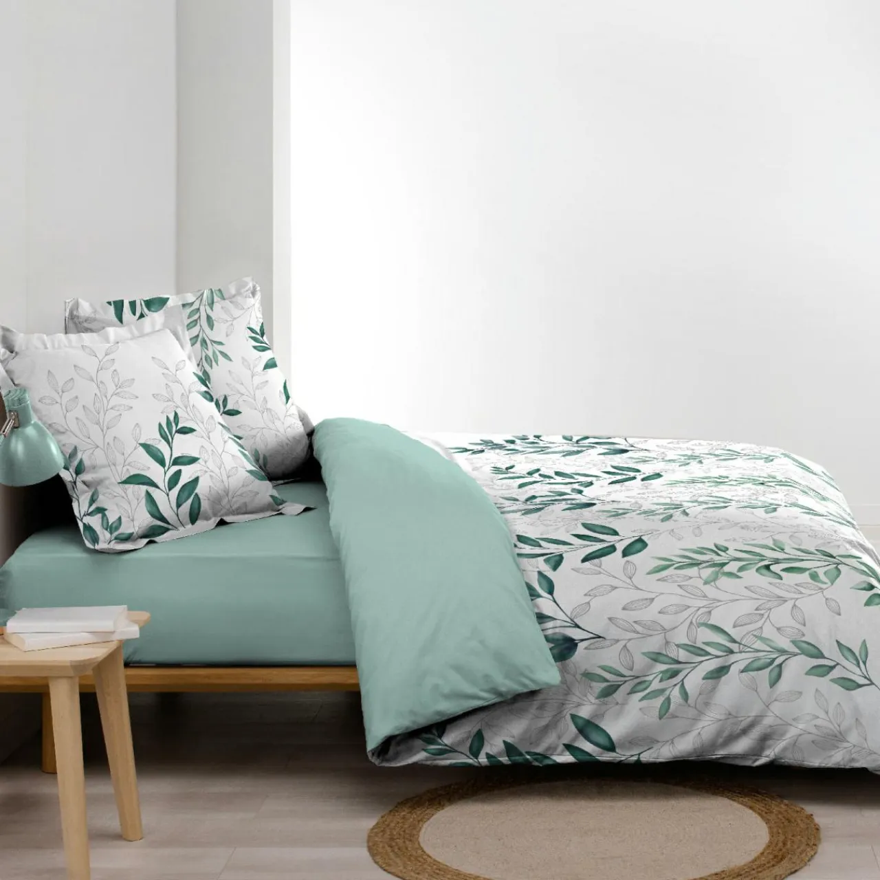 douceur d'intu017drieur Housse de couette et deux taies d'oreiller percale de coton (260 x 240 cm) Wendy e Vert