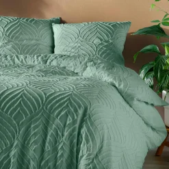 douceur d'intu017drieur Housse de couette et deux taies microfibre (260 x 240 cm) Heltie Vert sauge Hot