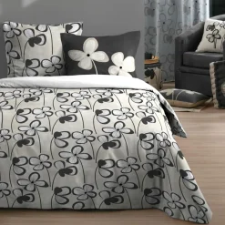 STOF Housse de couette et deux taies d'oreiller en coton (260 x 240 cm) Tilda Gris Outlet