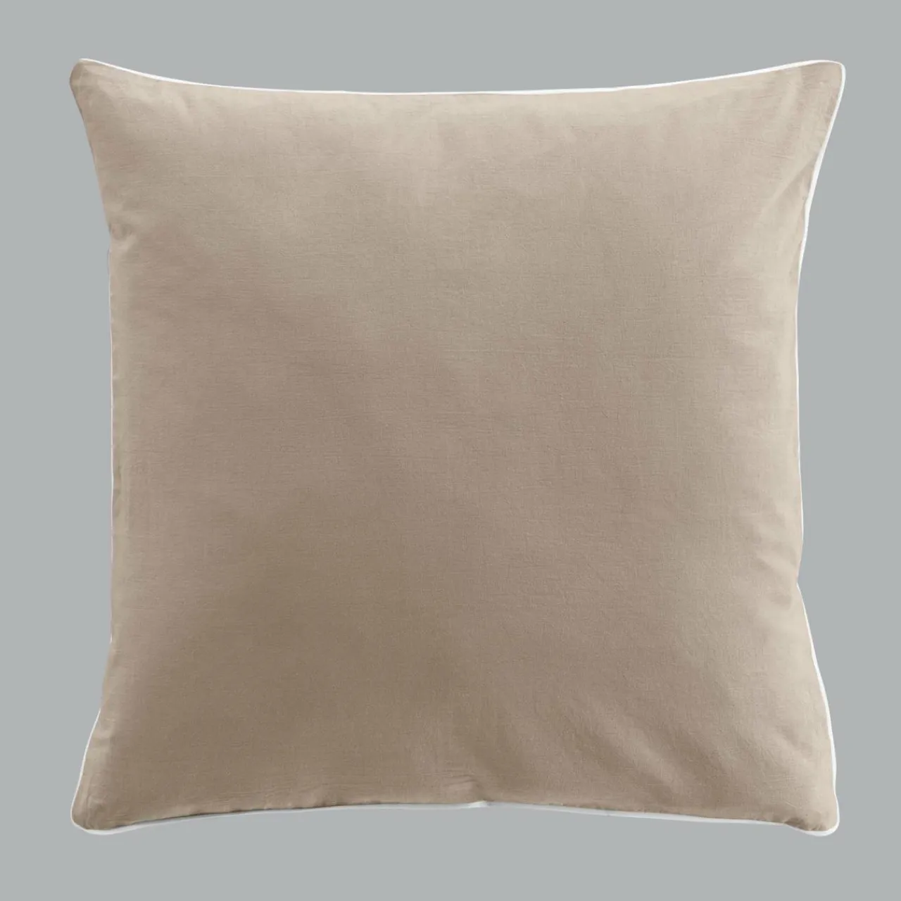 DOUCEUR D'INTERIEUR Housse de couette et deux taies coton lavé (240 x 220 cm) Linette Beige Sale