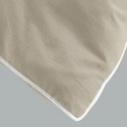 DOUCEUR D'INTERIEUR Housse de couette et deux taies coton lavé (240 x 220 cm) Linette Beige Sale