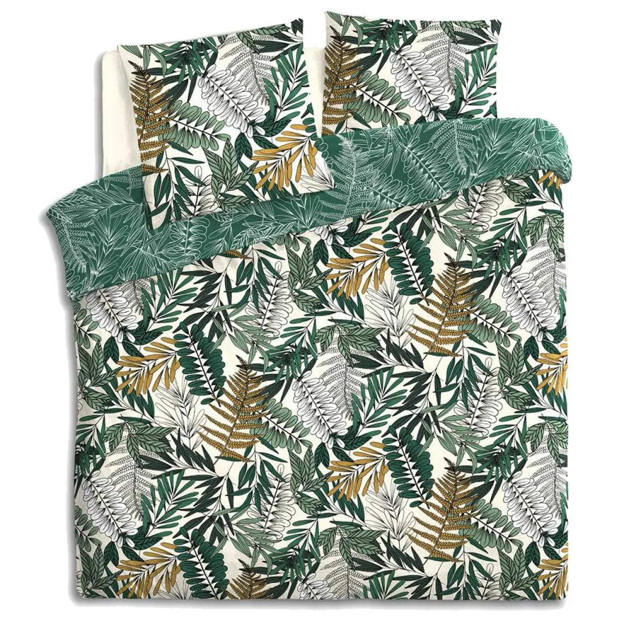 ATMOSPHERA Housse de couette et deux taies coton (240 x 220 cm) Tropik e Vert Online