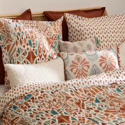 Atmosphera, cru017dateur d'intu017drieur Housse de couette et deux taies coton (240 x 220 cm) Ikat Multicolore Clearance