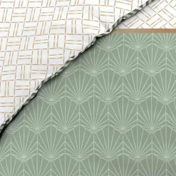 DOUCEUR D'INTERIEUR Housse de couette et deux taies percale de coton (260 x 240 cm) Belor e Vert Discount