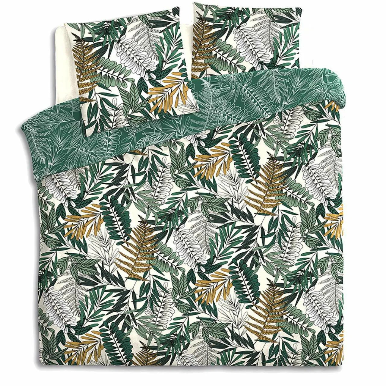 ATMOSPHERA Housse de couette et deux taies coton (260 x 240 cm) Tropik e Vert New