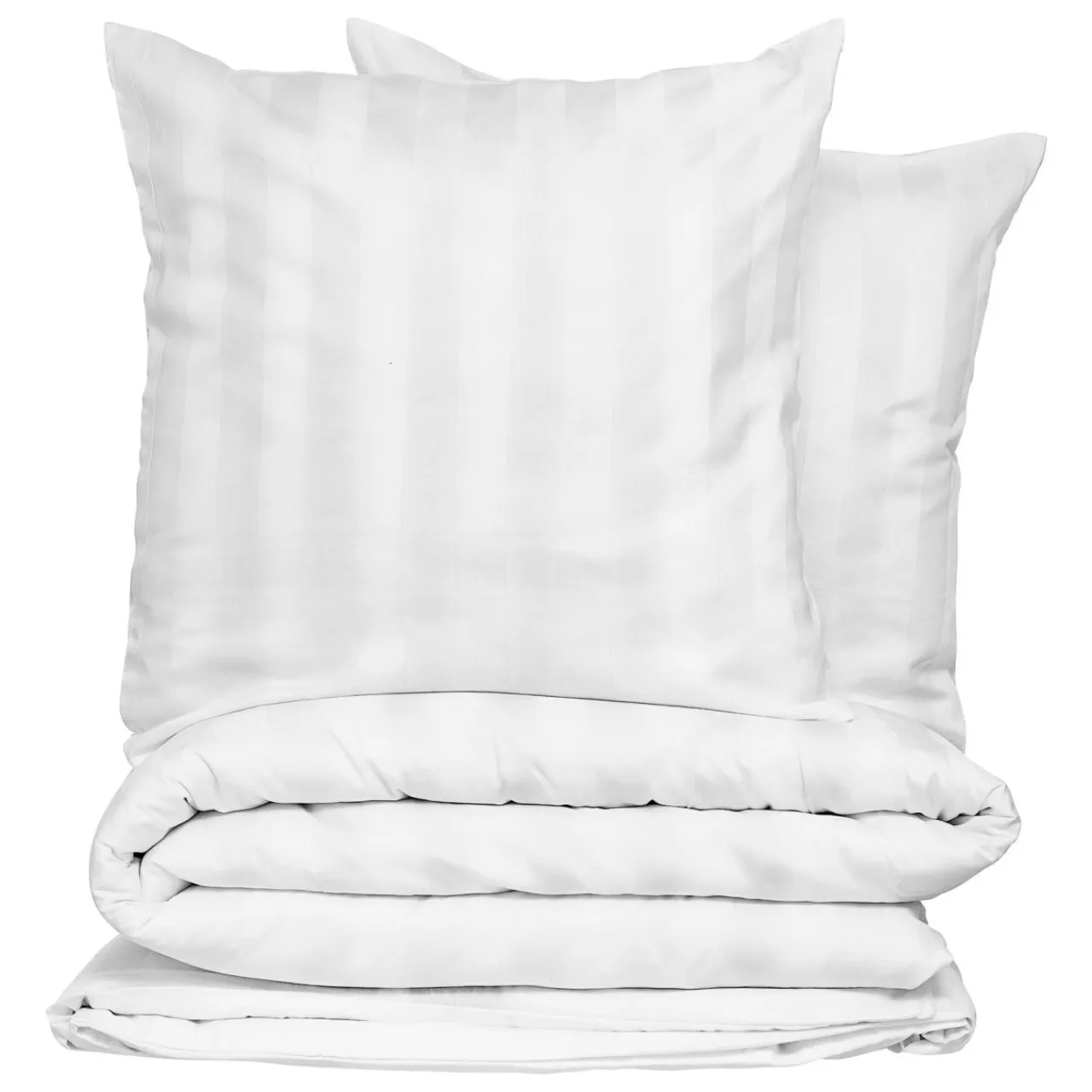 ATMOSPHERA Housse de couette et deux taies satin de coton (260 x 240 cm) Isadora he Blanc Sale