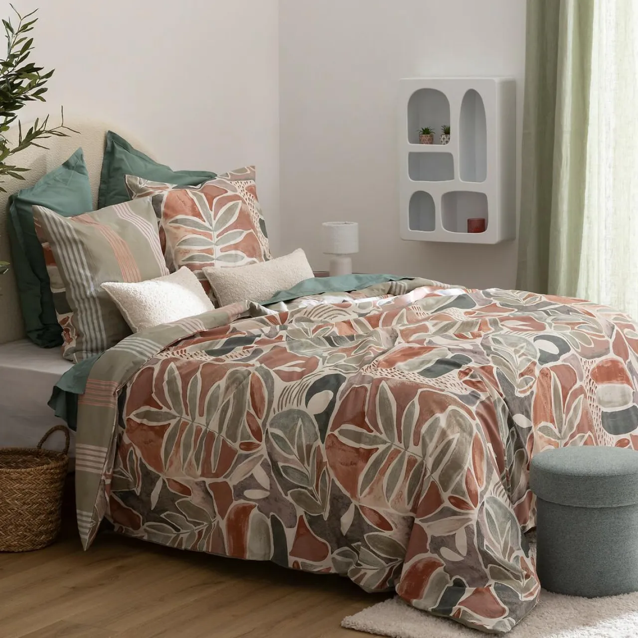 Atmosphera, cru017dateur d'intu017drieur Housse de couette et deux taies coton (240 x 220 cm) Alvaro Multicolore Online