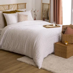 ATMOSPHERA Housse de couette et deux taies polycoton (260 x 240 cm) Irhia he Blanc