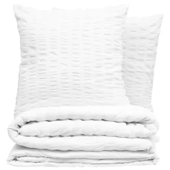 ATMOSPHERA Housse de couette et deux taies polycoton (260 x 240 cm) Irhia he Blanc
