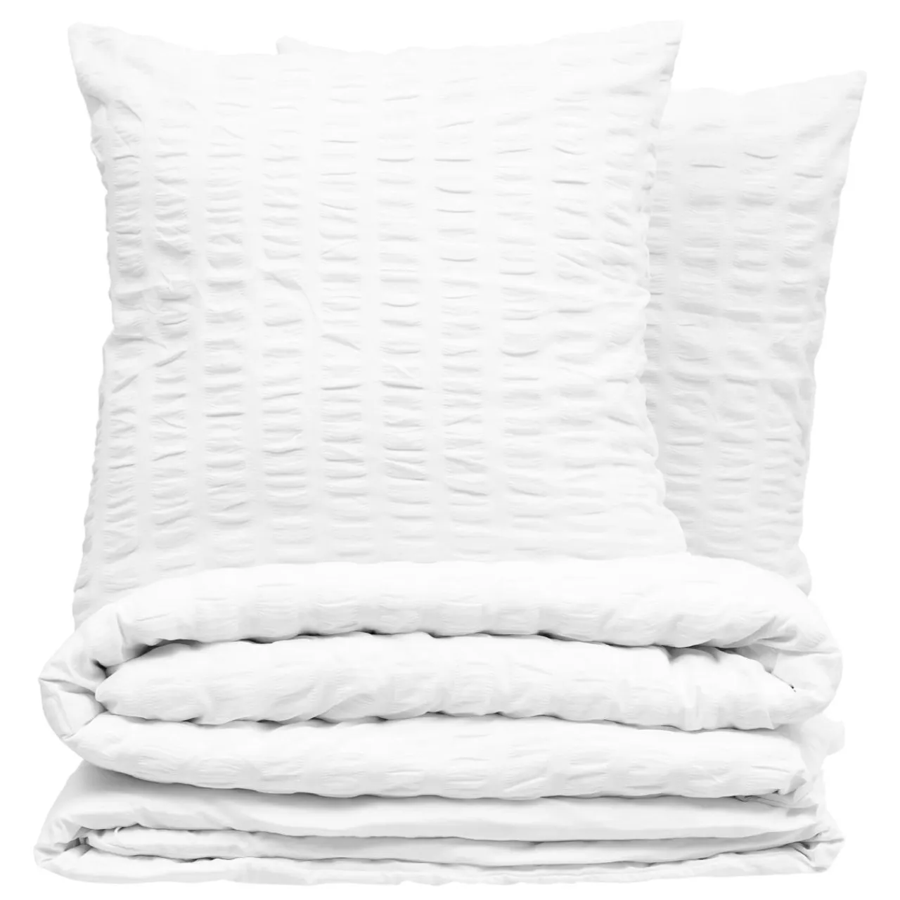 ATMOSPHERA Housse de couette et deux taies polycoton (260 x 240 cm) Irhia he Blanc