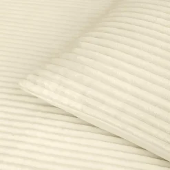 douceur d'intu017drieur Housse de couette et deux taies d'oreiller flanelle (240 x 220 cm) Veloutea Beige Ecru Outlet