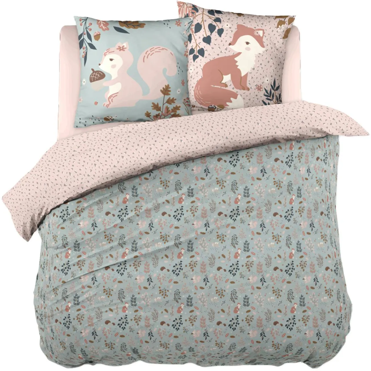 L'EFFET PAPILLON Housse de couette et deux taies enfant coton (240 x 220 cm) Tamia Multicolore Discount