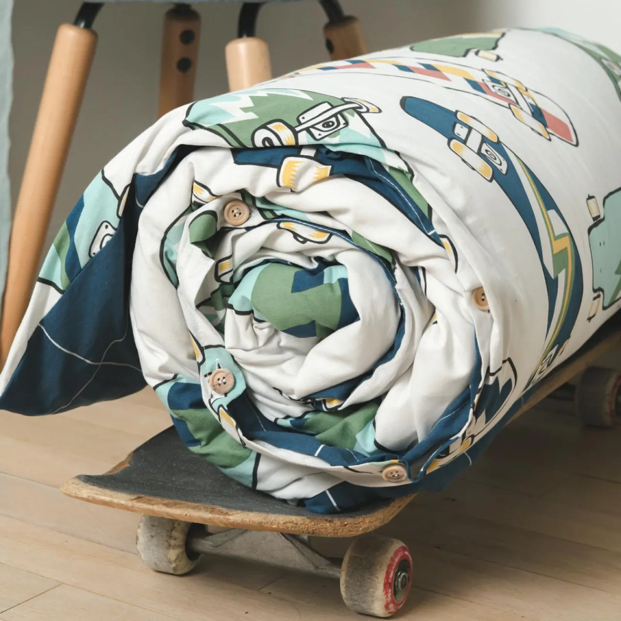 l'Effet Papillon Housse de couette et deux taies enfant coton (240 x 220 cm) California Bleu Online