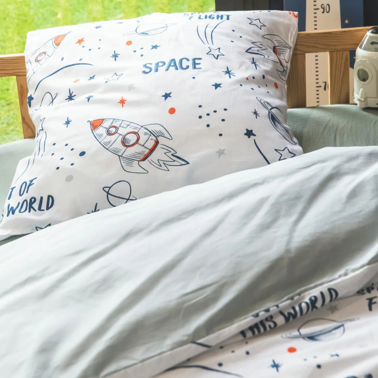 l'Effet Papillon Housse de couette et deux taies enfant coton (240 x 220 cm) Galaxie he Blanc Clearance