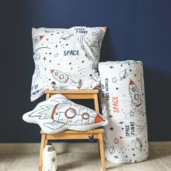 l'Effet Papillon Housse de couette et deux taies enfant coton (240 x 220 cm) Galaxie he Blanc Clearance