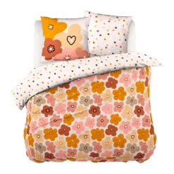 l'Effet Papillon Housse de couette et deux taies enfant coton (240 x 220 cm) Barbotine Multicolore