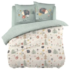 L'EFFET PAPILLON Housse de couette et deux taies enfant coton (200 x 200 cm) Polisson Multicolore New