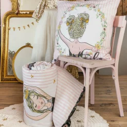L'EFFET PAPILLON Housse de couette et deux taies enfant coton (200 x 200 cm) Mon étoile Rose Hot