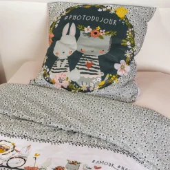 L'EFFET PAPILLON Housse de couette et deux taies enfant coton (240 x 220 cm) Jardinage Multicolore Hot
