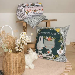 L'EFFET PAPILLON Housse de couette et deux taies enfant coton (240 x 220 cm) Jardinage Multicolore Hot