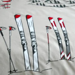 STOF Housse de couette et une taie d'oreiller en coton (140 x 200 cm) Alpes Ecru Discount