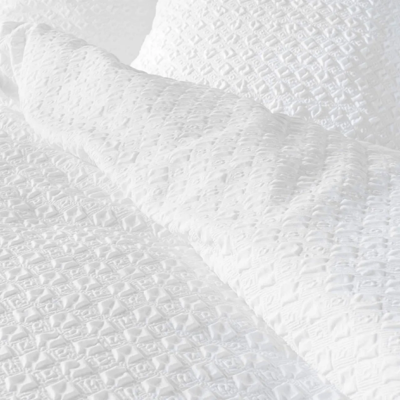 douceur d'intu017drieur Housse de couette et une taie d'oreiller microfibre gaufrée (140 x 200 cm) Litea Blanc New