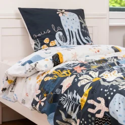 L'EFFET PAPILLON Housse de couette et une taie enfant coton (140 x 200 cm) Octopia Multicolore