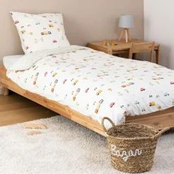 Atmosphera cru017dateur d'intu017drieur for kids Housse de couette et une taie enfant coton (140 x 200 cm) Voitures Multicolore Sale