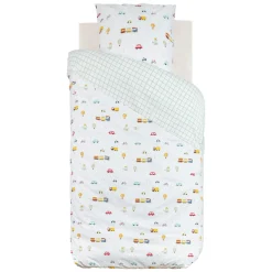 Atmosphera cru017dateur d'intu017drieur for kids Housse de couette et une taie enfant coton (140 x 200 cm) Voitures Multicolore Sale