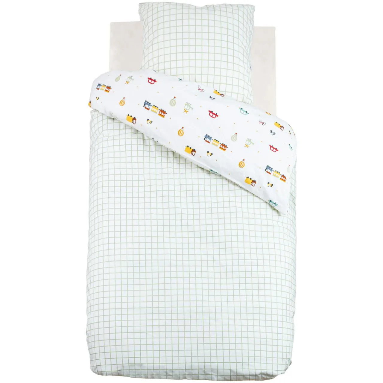 Atmosphera cru017dateur d'intu017drieur for kids Housse de couette et une taie enfant coton (140 x 200 cm) Voitures Multicolore Sale