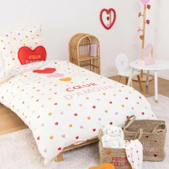 Atmosphera cru017dateur d'intu017drieur for kids Housse de couette et une taie enfant coton (140 x 200 cm) Amour Multicolore Sale
