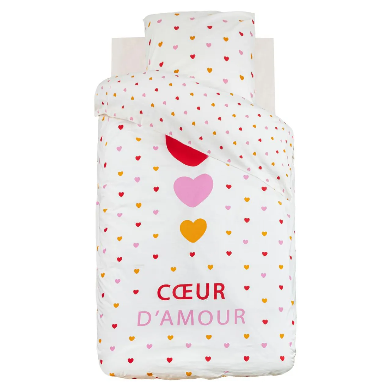 Atmosphera cru017dateur d'intu017drieur for kids Housse de couette et une taie enfant coton (140 x 200 cm) Amour Multicolore Sale