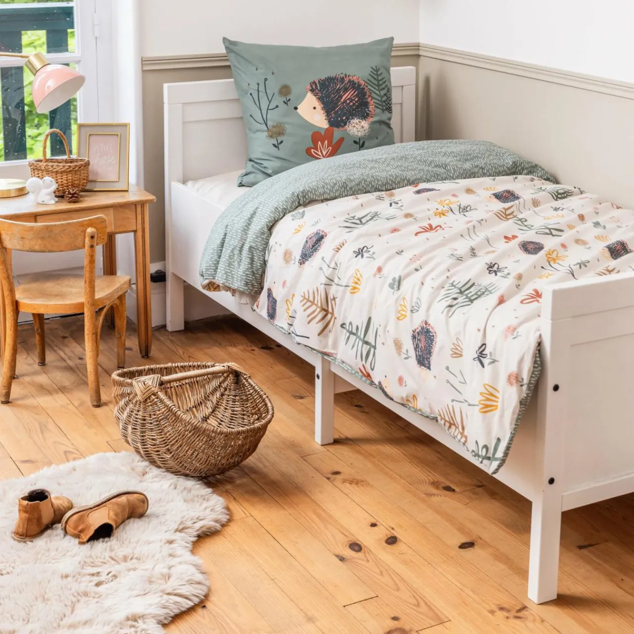 L'EFFET PAPILLON Housse de couette et une taie enfant coton (140 x 200 cm) Polisson Multicolore Sale