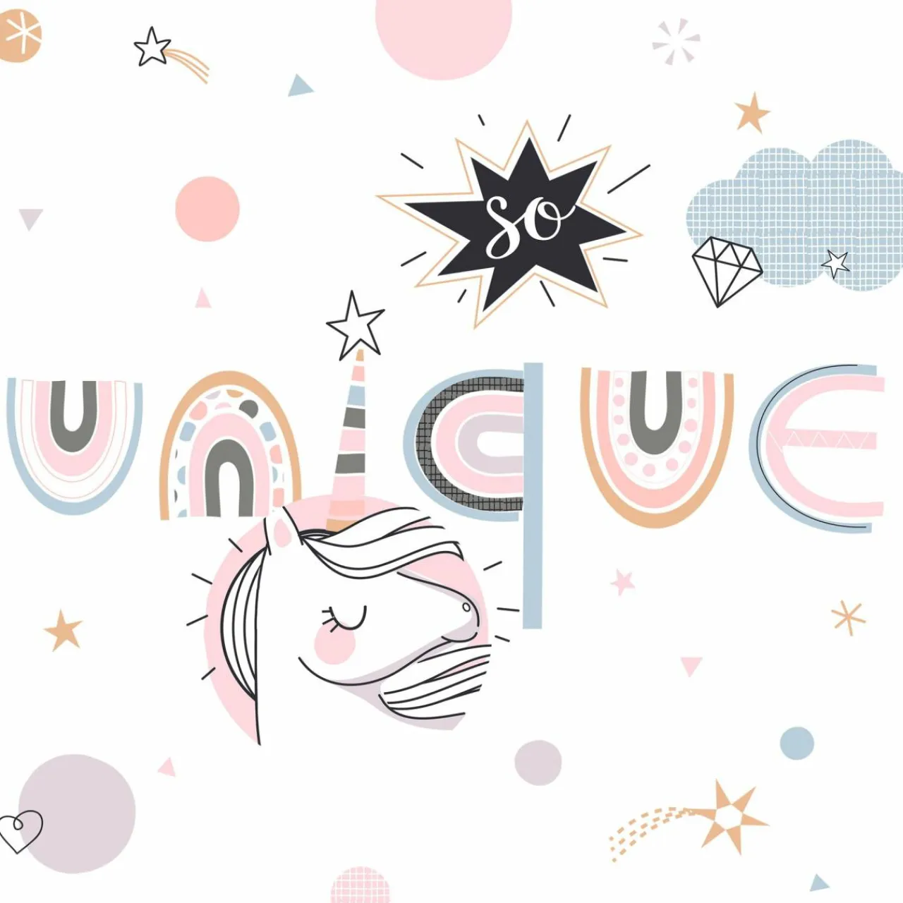 Atmosphera createur d'interieur for kids Housse de couette et une taie enfant coton (140 x 200 cm) Licorne Rose Outlet