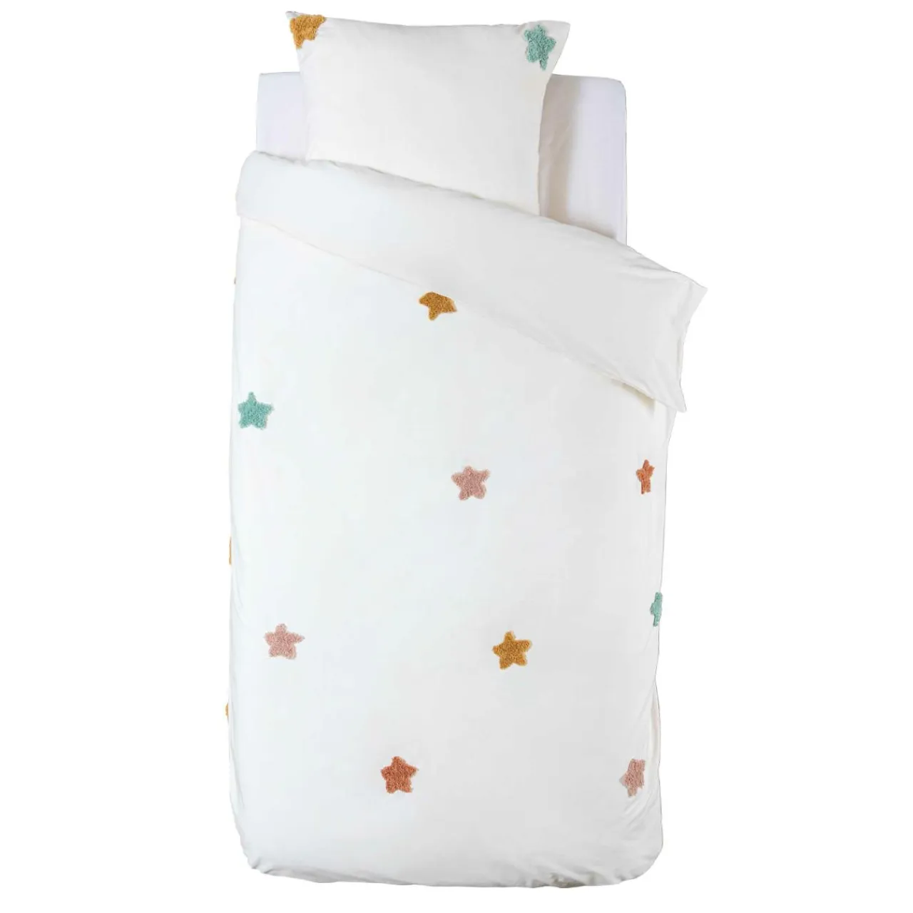 Atmosphera createur d'interieur for kids Housse de couette et une taie enfant coton (140 x 200 cm) Etoile Multicolore New