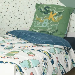 l'Effet Papillon Housse de couette et une taie enfant coton (140 x 200 cm) California Bleu Clearance